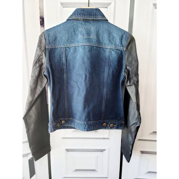 Laundry by Shelli Segal Faux Leather Denim Jacket - New Small - Picture 3 of 7